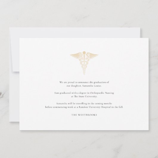 Abschluss 2025 Nursiing School Grad Foto Ankündigung (Rückseite)