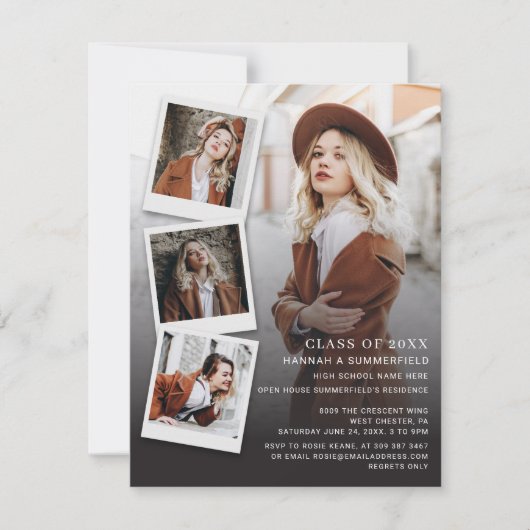Abschluss 2025 Open House Fotos Grad Party Einladung (Vorderseite)