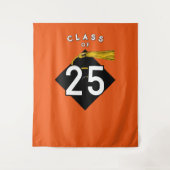 Abschluss 2025 Orange Foto Hintergrund Wandteppich (Vorderseite)