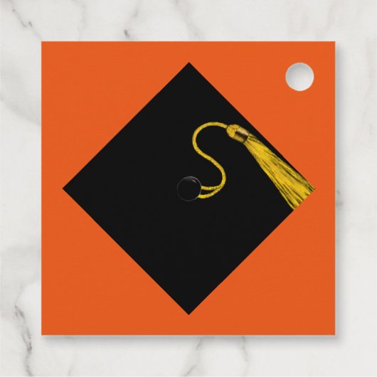 Abschluss 2025 Orange Geschenkanhänger (Rückseite)