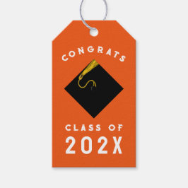 Abschluss 2025 Orange Geschenkanhänger