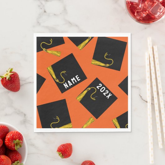 Abschluss 2025 Orange Serviette (Beispiel)