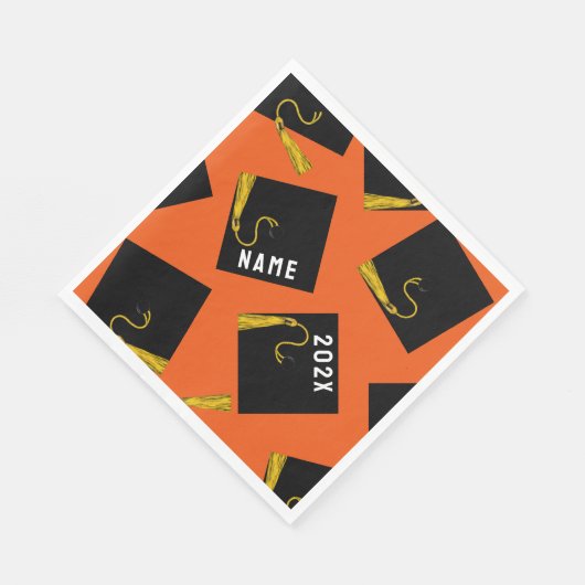 Abschluss 2025 Orange Serviette (Ecke)