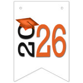 Abschluss 2025 Orange und Black Wimpelkette (Dritte Fahne)