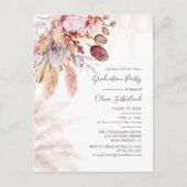 Abschluss 2025 Pampas Grass Grad Party Einladungspostkarte (Vorderseite)