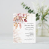 Abschluss 2025 Pampas Grass Grad Party Einladungspostkarte (Stehend Vorderseite)