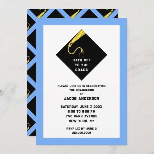 Abschluss 2025 Party Einladungen (Vorne/Hinten)