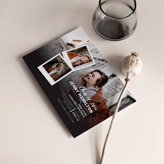 Abschluss 2025 Party Foto Script Graduate Einladung