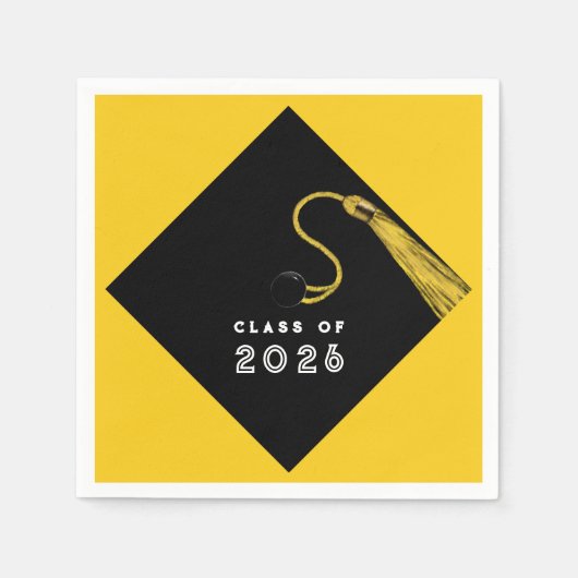 Abschluss 2025 Party gelb Serviette (Vorderseite)
