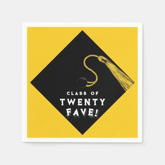 Abschluss 2025 Party gelb Serviette (Vorderseite)