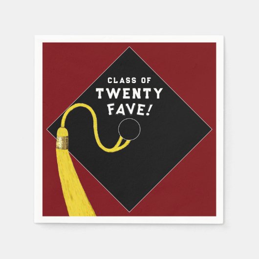 Abschluss 2025 Party Maroon Serviette (Vorderseite)