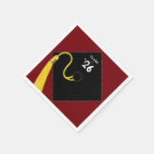 Abschluss 2025 Party Maroon Serviette (Ecke)