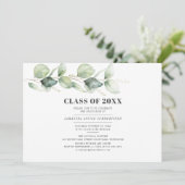 Abschluss 2025 Party Moderner Eukalyptus Einladung (Stehend Vorderseite)