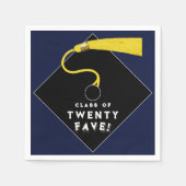 Abschluss 2025 Party Navy Blue Serviette (Vorderseite)