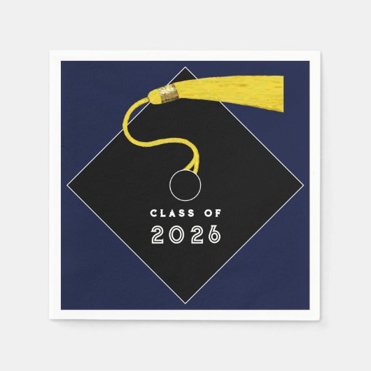 Abschluss 2025 Party Navy Blue Serviette (Vorderseite)