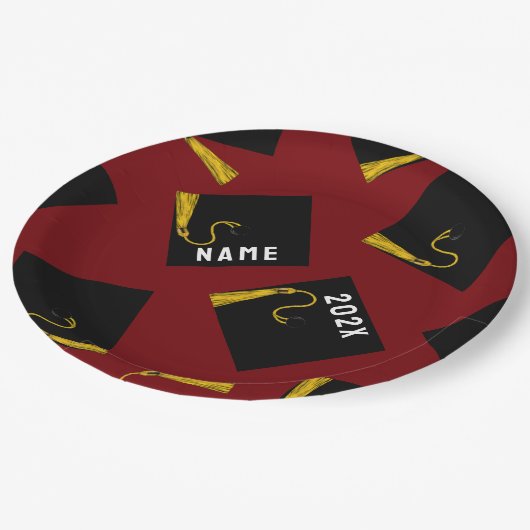 Abschluss 2025 Party Paper Teller (Schrägansicht)