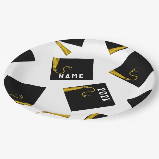 Abschluss 2025 Party Paper Teller (Schrägansicht)