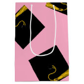 Abschluss 2025 Pink Medium Geschenktasche Mittlere Geschenktüte (Rückseite)