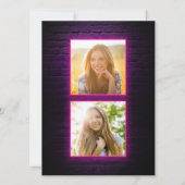 Abschluss 2025 Pink Neon Script 2 Fotos Party Einladung (Rückseite)