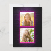 Abschluss 2025 Rosa Neon Grad Party Einladung (Rückseite)