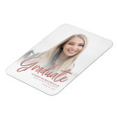 Abschluss 2025 Rose Gold Foto Ankündigung Magnet (Linke Seite)