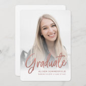 Abschluss 2025 Rose Gold Script Ankündigung (Vorne/Hinten)