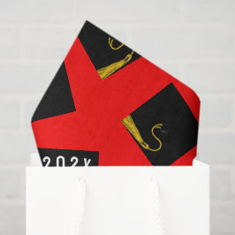 Abschluss 2025 Rot Seidenpapier