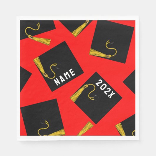 Abschluss 2025 Rot Serviette (Vorderseite)