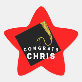 Abschluss 2025 Rot Stern-Aufkleber