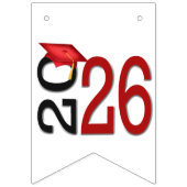 Abschluss 2025 Rot und Schwarz Wimpelkette (Dritte Fahne)