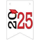 Abschluss 2025 Rot und Schwarz Wimpelkette (Erste Fahne)