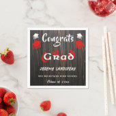 Abschluss 2025 - Roter und Weißer verschwommener T Serviette (Beispiel)