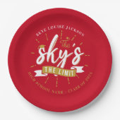 Abschluss 2025 Rotes Grad Party Pappteller (Vorderseite)