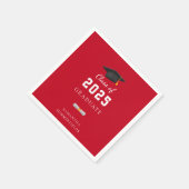 Abschluss 2025 rotes Weißbuch Serviette (Ecke)