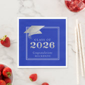 Abschluss 2025 Royal Blue Imitats Silver Serviette (Beispiel)