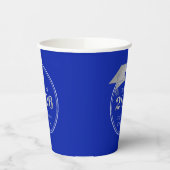 Abschluss 2025 Royal Blue Silver Personalisiert Pappbecher (Links)
