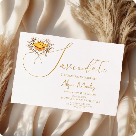 Abschluss 2025 Save the Date Gold Cap