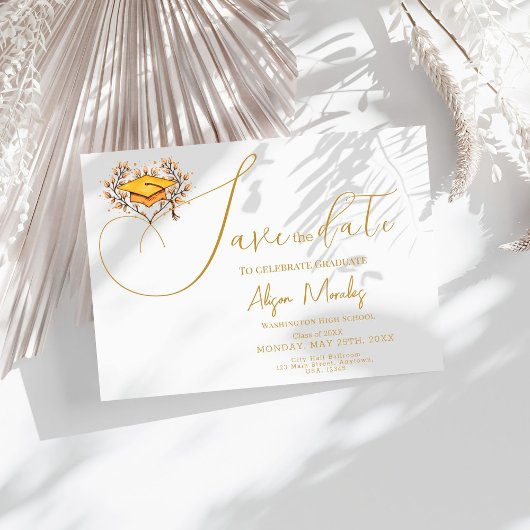 Abschluss 2025 Save the Date Gold Cap