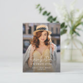 Abschluss 2025 Save the Date Grad Foto Ankündigungspostkarte (Stehend Vorderseite)