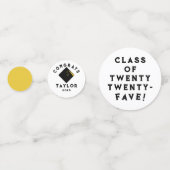 Abschluss 2025 Schwarz und Gold Konfetti (Vorderseiten)