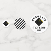 Abschluss 2025 Schwarz und Gold Konfetti (Rückseiten)