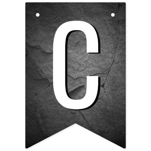 Abschluss 2025 - Schwarzer Schiefertext Wimpelkette (Erste Fahne)