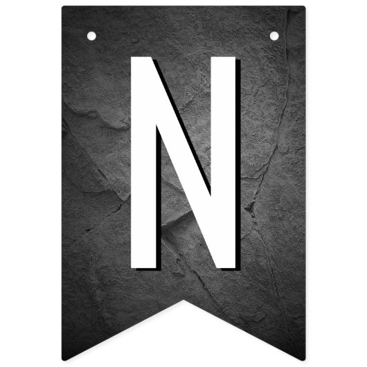 Abschluss 2025 - Schwarzer Schiefertext Wimpelkette (Dritte Fahne)