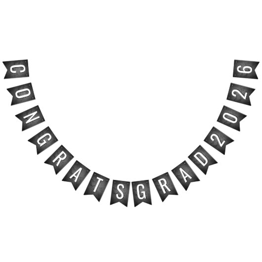Abschluss 2025 - Schwarzer Schiefertext Wimpelkette (Alle)