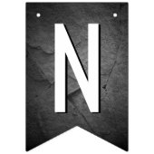 Abschluss 2025 - Schwarzer Schiefertext Wimpelkette (Dritte Fahne)