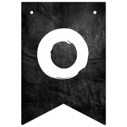 Abschluss 2025 - Schwarzes Leder und Diplome Wimpelkette (Dritte Fahne)