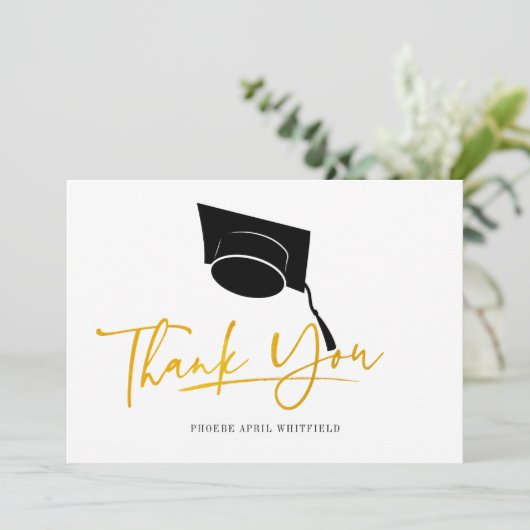 Abschluss 2025 Script Grad Dankeschön Karte (Stehend Vorderseite)
