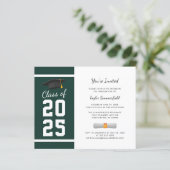 Abschluss 2025 Script Green Grad Party Einladung (Stehend Vorderseite)