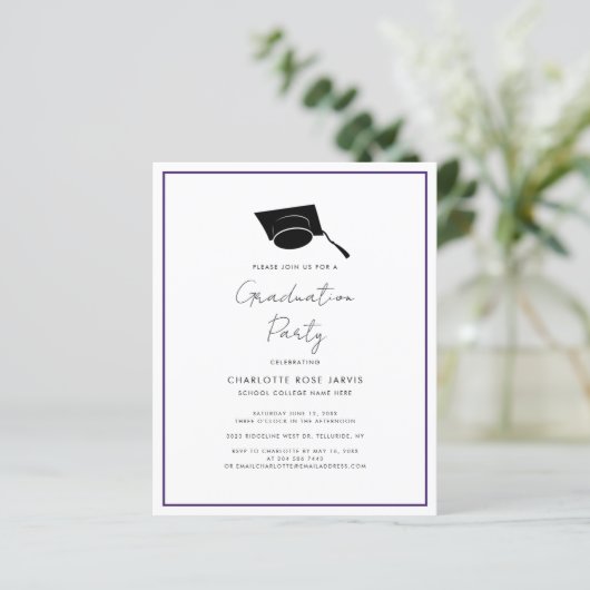 Abschluss 2025 Script Moderne Party Einladung (Stehend Vorderseite)