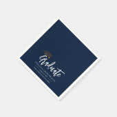 Abschluss 2025 Script Navy Blue Paper Serviette (Ecke)